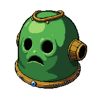 diving helmet brass  cursed ghostly green
