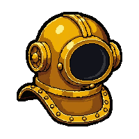 diving helmet brass  gold leaf gilded