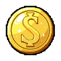 gold doubloon coin  glowing magical aura