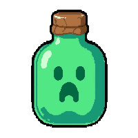 message bottle corked  cursed ghostly green