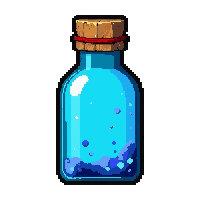 message bottle corked  glowing magical aura