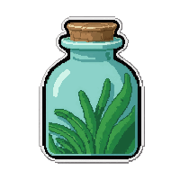 message bottle corked  seaweed draped