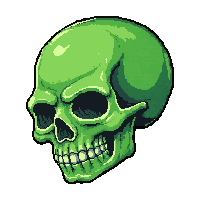 pirate flag skull  cursed ghostly green