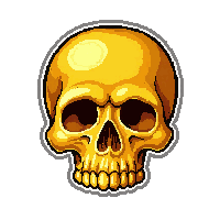 pirate flag skull  gold leaf gilded
