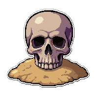 pirate flag skull  sand covered buried
