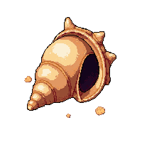 shell conch horn  sand covered buried
