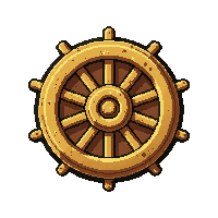 ship wheel helm  gold leaf gilded