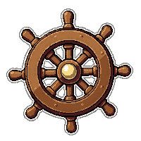 ship wheel helm  pearl decorated