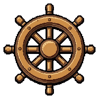ship wheel helm  pristine gleaming