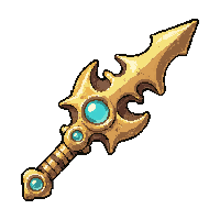 trident weapon gold  barnacle encrusted