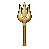 trident weapon gold  blessed holy light