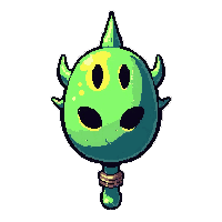 trident weapon gold  cursed ghostly green