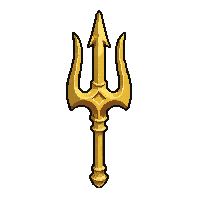 trident weapon gold  freshly recovered
