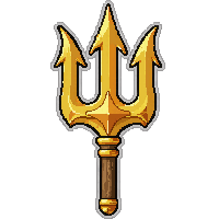 trident weapon gold  gold leaf gilded
