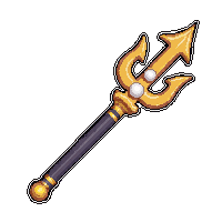 trident weapon gold  pearl decorated