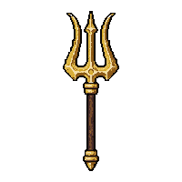 trident weapon gold  rusty ancient relic