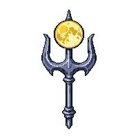 trident weapon gold  silver moonlit