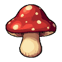 mushroom red spotted  enchanted sparkle