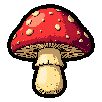mushroom red spotted  fully grown large