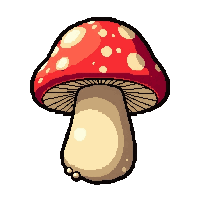 mushroom red spotted  magical glowing