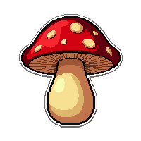 mushroom red spotted  tiny seedling