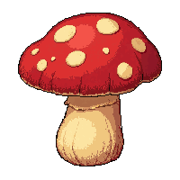 mushroom red spotted  wilting dried