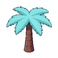palm tree small  frost covered
