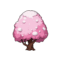 pink cherry blossom  frost covered