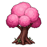 pink cherry blossom  growing from soil