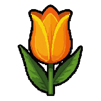 tulip orange  magical glowing
