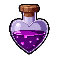 shrink purple  heart shaped vial