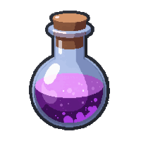 shrink purple  round flask with cork