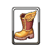 winged boots  in a question mark box