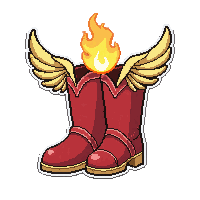 winged boots  with golden glow