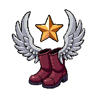 winged boots  with rotating star aura