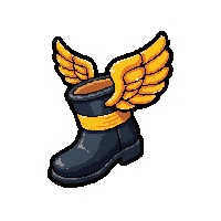 winged boots  wrapped in ribbon