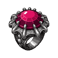 ruby red gem ring  ornate filigree