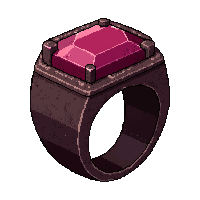 ruby red gem ring  tarnished old