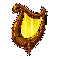 harp of enchantment  golden radiant glow