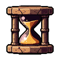 hourglass of time  ancient rune carved