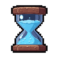 hourglass of time  sapphire ice frost