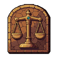 scale of justice  ancient rune carved