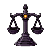scale of justice  cursed ominous glow