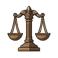 scale of justice  dormant and dull