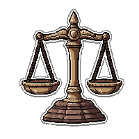 scale of justice  newly forged bright