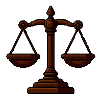scale of justice  simple worn humble