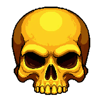 skull of necromancy  golden radiant glow