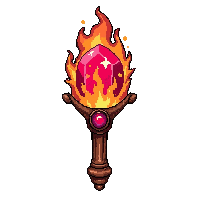 staff of elements  ruby fire burning
