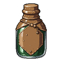 luck fortune potion  leather wrapped flask