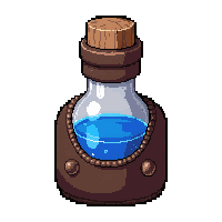mana restore blue  leather wrapped flask